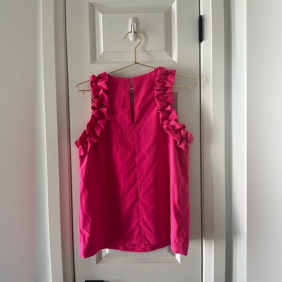 Lilly Pulitzer Kailee Sleeveless Ruffle Top Roxie Pink XS - Picture 8 of 10